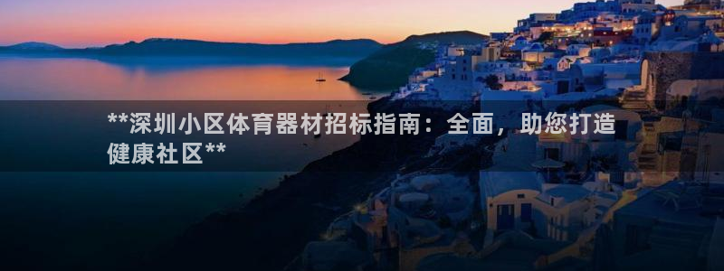 极悦官网入口登录：**深圳小区体育器材招标指南：全面